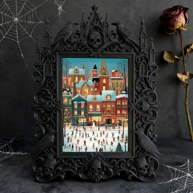 Rare-find Gothic Dark-style Photo Frame | Gothic Garage Workshop Shelf Decor, Photo Ornament, Wall/Table Dual-use, Rustic Frame
