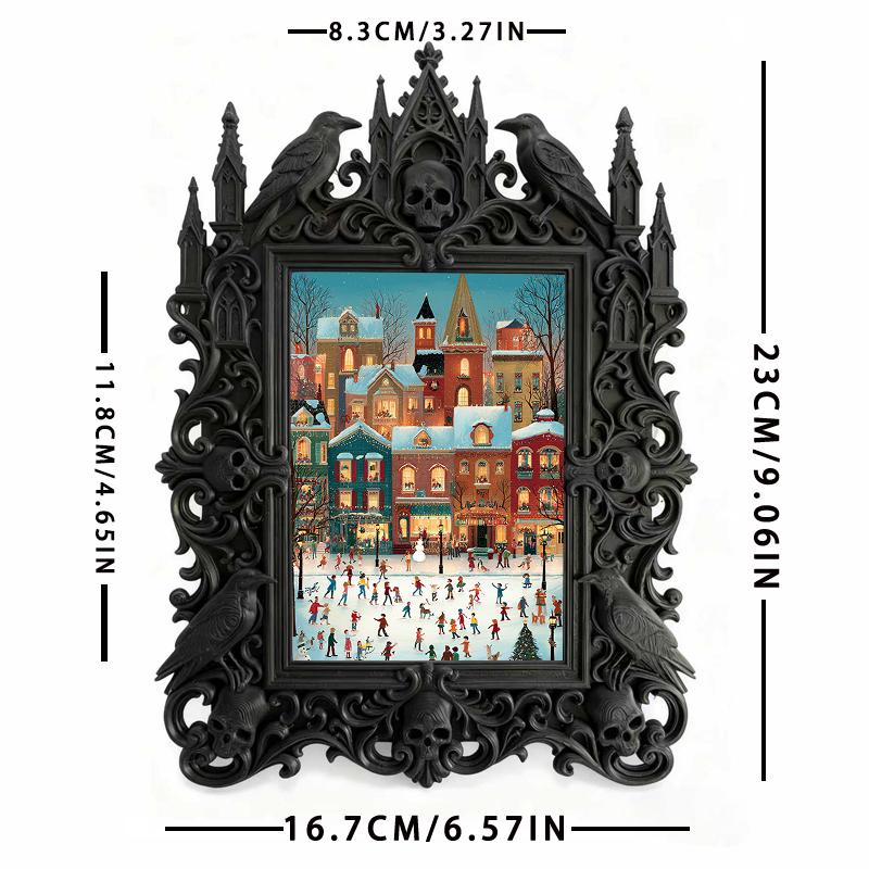 Rare-find Gothic Dark-style Photo Frame | Gothic Garage Workshop Shelf Decor, Photo Ornament, Wall/Table Dual-use, Rustic Frame