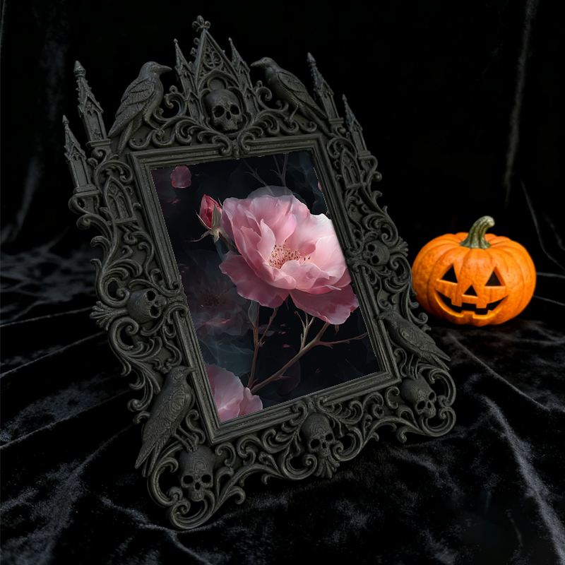 Reel-hit Gothic Dark-style Photo Frame | Gothic Kids’ Werewolf Themed Room Decor, Photo Ornament, Wall-mountable & Tabletop, High-gloss Fram