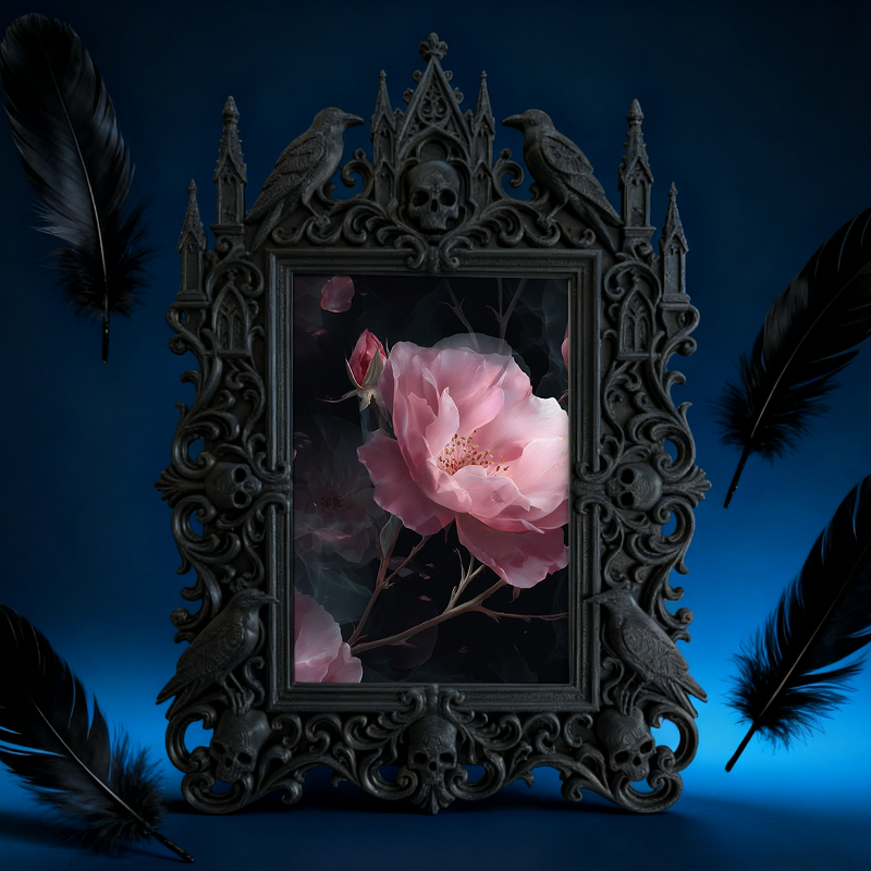 Reel-hit Gothic Dark-style Photo Frame | Gothic Kids’ Werewolf Themed Room Decor, Photo Ornament, Wall-mountable & Tabletop, High-gloss Fram