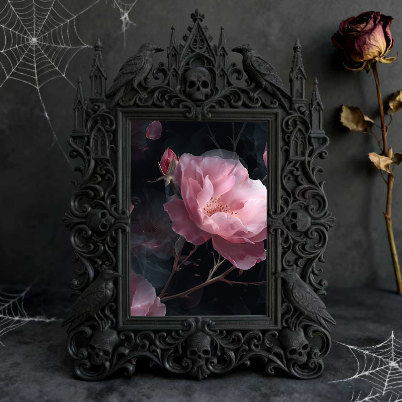 Reel-hit Gothic Dark-style Photo Frame | Gothic Kids’ Werewolf Themed Room Decor, Photo Ornament, Wall-mountable & Tabletop, High-gloss Fram