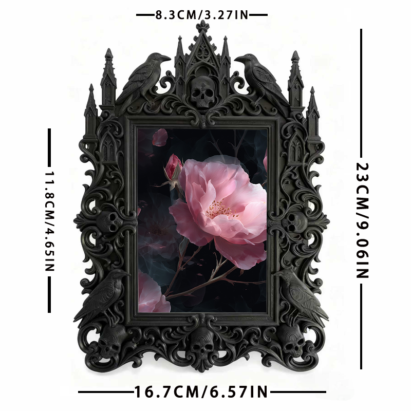 Reel-hit Gothic Dark-style Photo Frame | Gothic Kids’ Werewolf Themed Room Decor, Photo Ornament, Wall-mountable & Tabletop, High-gloss Fram