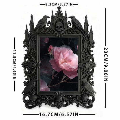 Reel-hit Gothic Dark-style Photo Frame | Gothic Kids’ Werewolf Themed Room Decor, Photo Ornament, Wall-mountable & Tabletop, High-gloss Fram