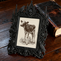 Luxe-dark-chic Gothic Dark-style Photo Frame | Dark Academia Bookcase Bottom Shelf Decor, Photo Ornament, Wall-mountable & Tabletop, Practic