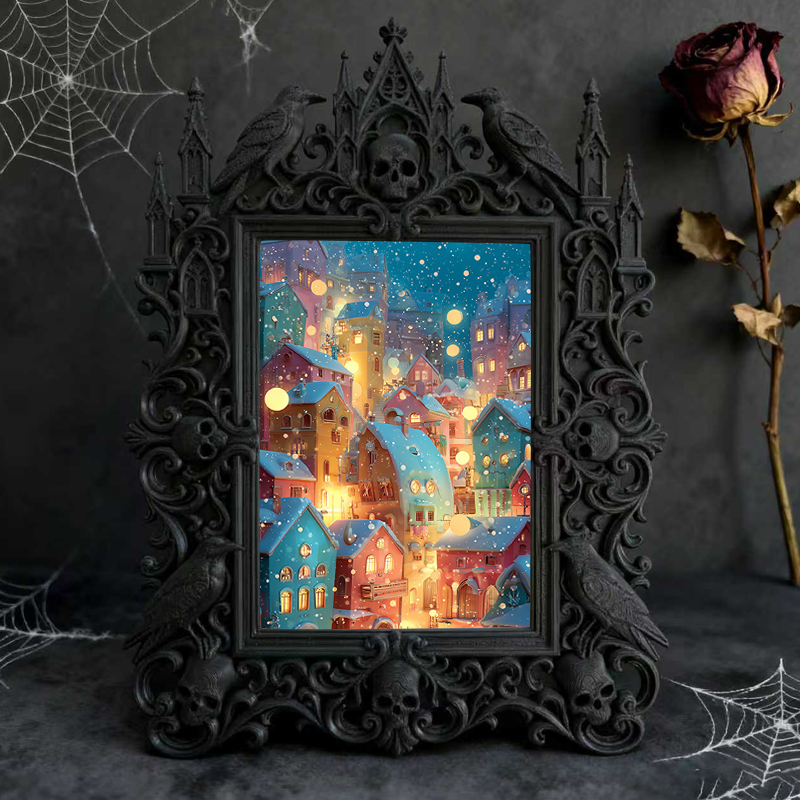 One-of-a-kind-gem Gothic Dark-style Photo Frame | Witchy Kitchen Countertop Decor, Photo Ornament, Wall-mountable & Tabletop, Portable Frame