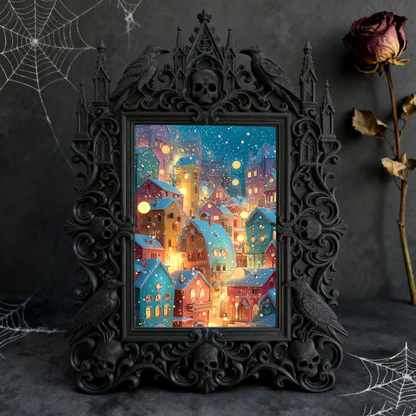 One-of-a-kind-gem Gothic Dark-style Photo Frame | Witchy Kitchen Countertop Decor, Photo Ornament, Wall-mountable & Tabletop, Portable Frame
