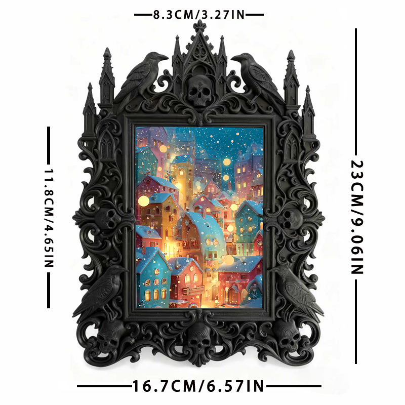 One-of-a-kind-gem Gothic Dark-style Photo Frame | Witchy Kitchen Countertop Decor, Photo Ornament, Wall-mountable & Tabletop, Portable Frame