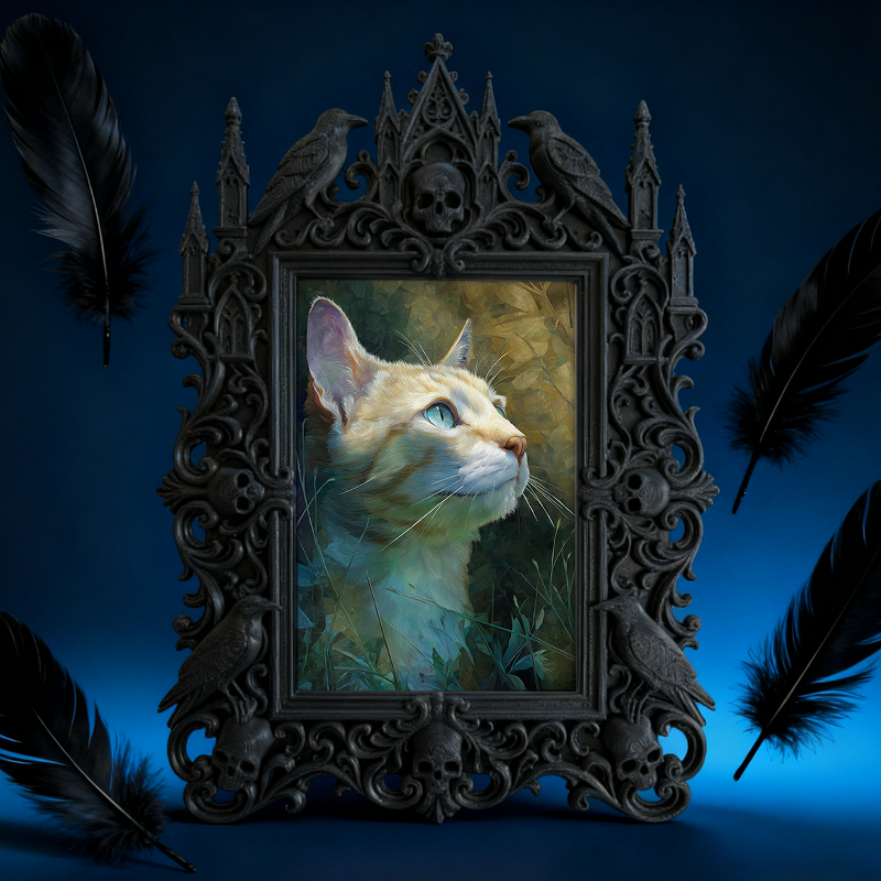 Reel-viral Gothic Dark-style Photo Frame | Gothic Handmade Leather Bookmark Shop Decor, Photo Ornament, Wall-mountable & Tabletop, Plastic F