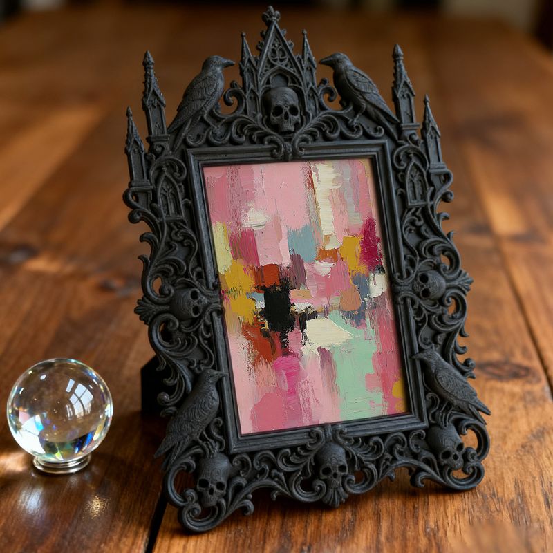 Shop-best-seller Gothic Dark-style Photo Frame | Vampire-themed Board Game Rental Shop Decor, Photo Ornament, Wall-mountable & Tabletop, Lig