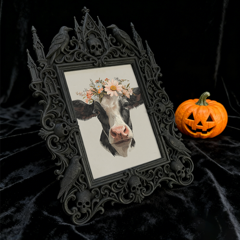 Highly-coveted Gothic Dark-style Photo Frame | Gothic Matte Lip Gloss Tasting Bar Decor, Photo Ornament, Wall-mountable & Tabletop, Scratch-