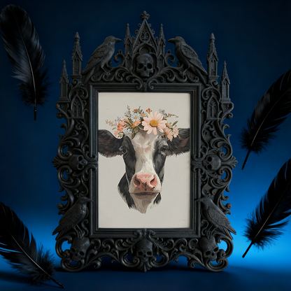 Highly-coveted Gothic Dark-style Photo Frame | Gothic Matte Lip Gloss Tasting Bar Decor, Photo Ornament, Wall-mountable & Tabletop, Scratch-