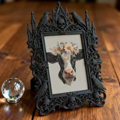 Highly-coveted Gothic Dark-style Photo Frame | Gothic Matte Lip Gloss Tasting Bar Decor, Photo Ornament, Wall-mountable & Tabletop, Scratch-