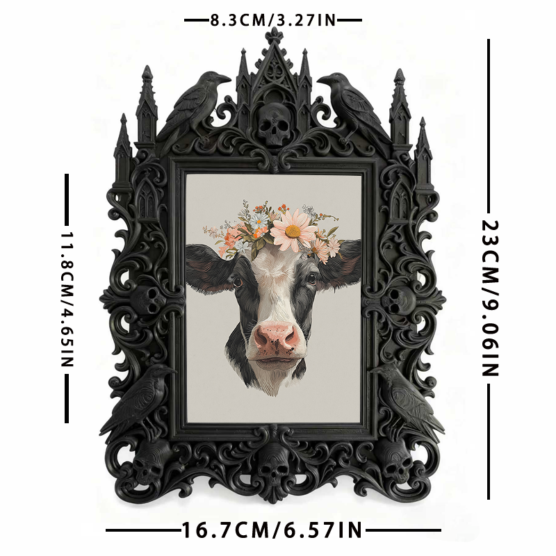 Highly-coveted Gothic Dark-style Photo Frame | Gothic Matte Lip Gloss Tasting Bar Decor, Photo Ornament, Wall-mountable & Tabletop, Scratch-