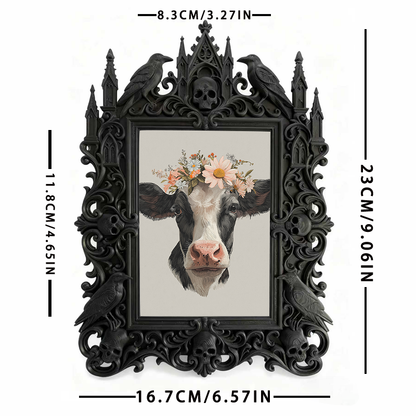 Highly-coveted Gothic Dark-style Photo Frame | Gothic Matte Lip Gloss Tasting Bar Decor, Photo Ornament, Wall-mountable & Tabletop, Scratch-