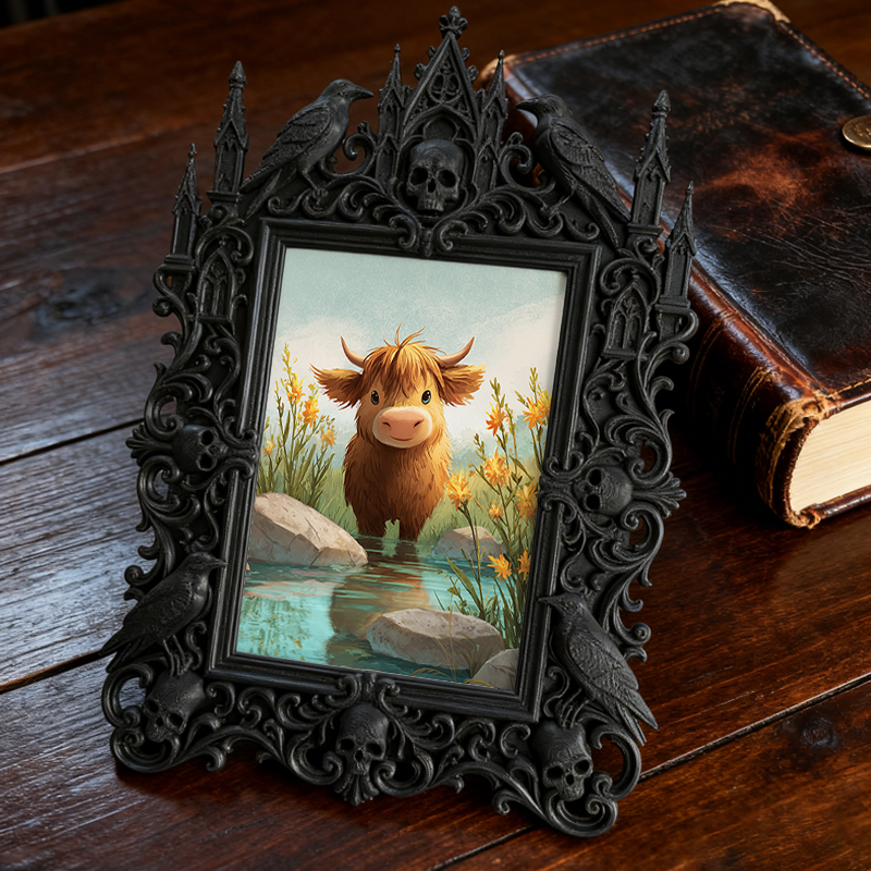 Bestselling-hit Gothic Dark-style Photo Frame | Punk Rock Vintage Concert Poster Shop Decor, Photo Ornament, Wall/Table Dual-use, Eco-friend