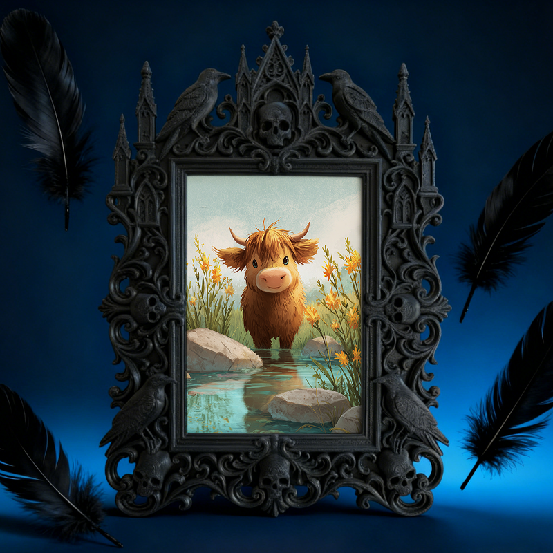 Bestselling-hit Gothic Dark-style Photo Frame | Punk Rock Vintage Concert Poster Shop Decor, Photo Ornament, Wall/Table Dual-use, Eco-friend