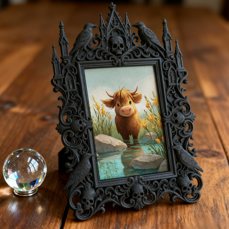 Bestselling-hit Gothic Dark-style Photo Frame | Punk Rock Vintage Concert Poster Shop Decor, Photo Ornament, Wall/Table Dual-use, Eco-friend