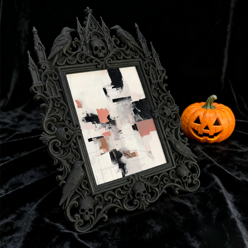 5-star-raved Gothic Dark-style Photo Frame | Gothic Tattoo Flash Art Gallery Decor, Photo Ornament, Dual-use Display, Sturdy Frame