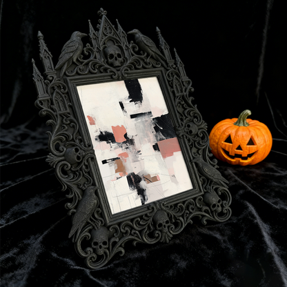 5-star-raved Gothic Dark-style Photo Frame | Gothic Tattoo Flash Art Gallery Decor, Photo Ornament, Dual-use Display, Sturdy Frame