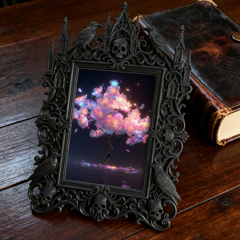 Exclusive-stock Gothic Dark-style Photo Frame | Occult Tarot Card Reading Mat Shop Decor, Photo Ornament, Wall-mountable & Tabletop, Collect