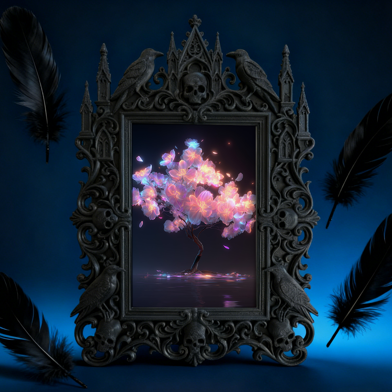 Exclusive-stock Gothic Dark-style Photo Frame | Occult Tarot Card Reading Mat Shop Decor, Photo Ornament, Wall-mountable & Tabletop, Collect