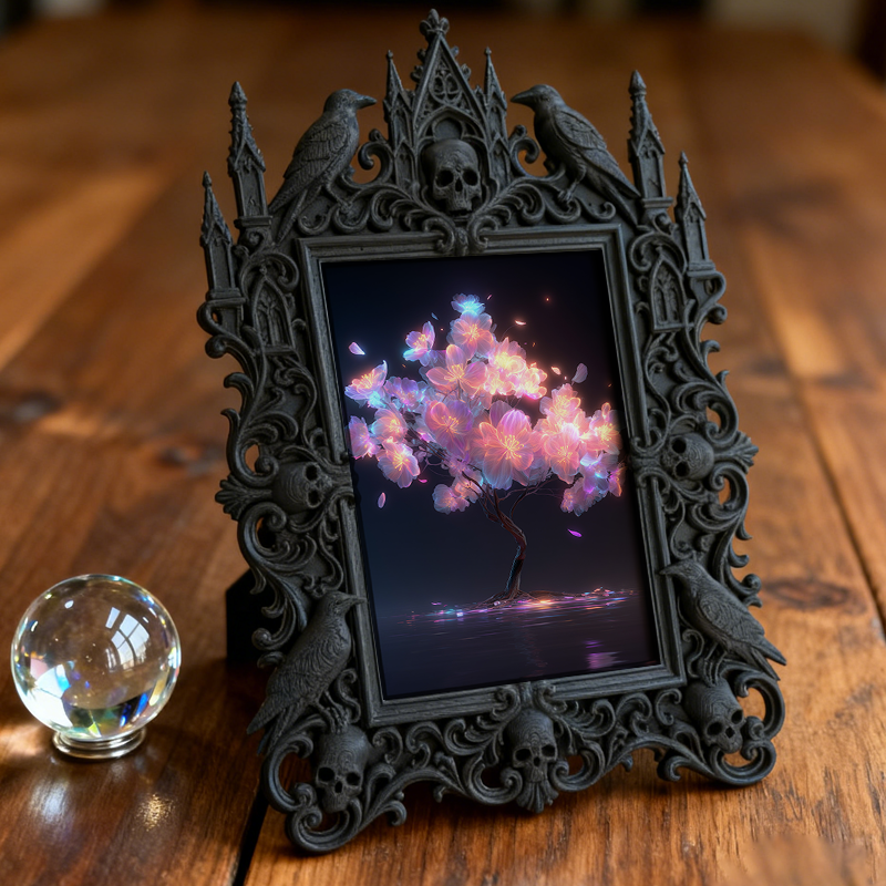 Exclusive-stock Gothic Dark-style Photo Frame | Occult Tarot Card Reading Mat Shop Decor, Photo Ornament, Wall-mountable & Tabletop, Collect