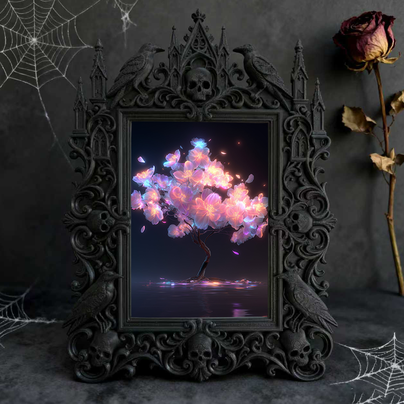 Exclusive-stock Gothic Dark-style Photo Frame | Occult Tarot Card Reading Mat Shop Decor, Photo Ornament, Wall-mountable & Tabletop, Collect