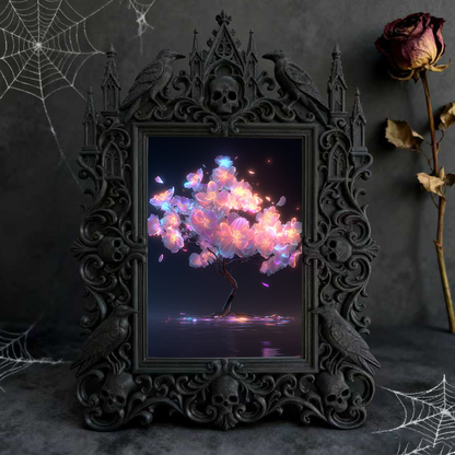 Exclusive-stock Gothic Dark-style Photo Frame | Occult Tarot Card Reading Mat Shop Decor, Photo Ornament, Wall-mountable & Tabletop, Collect