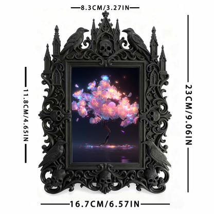 Exclusive-stock Gothic Dark-style Photo Frame | Occult Tarot Card Reading Mat Shop Decor, Photo Ornament, Wall-mountable & Tabletop, Collect