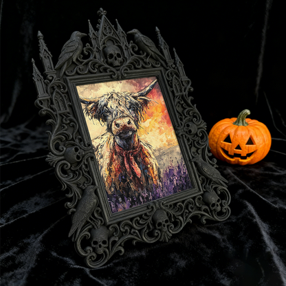 Rare-find-gem Gothic Dark-style Photo Frame | Werewolf-themed Outdoor Tent Rental Shop Decor, Photo Ornament, Wall/Table Dual-use, Rustic Fr