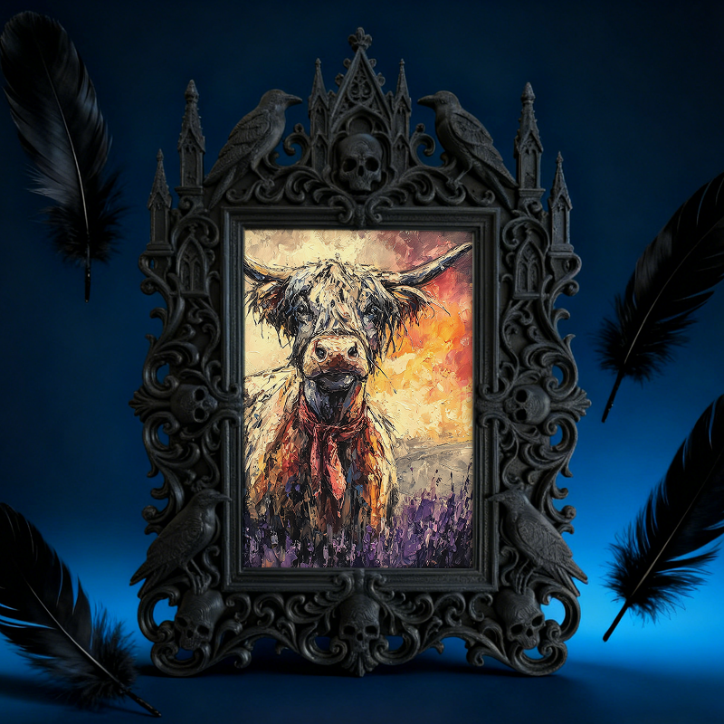 Rare-find-gem Gothic Dark-style Photo Frame | Werewolf-themed Outdoor Tent Rental Shop Decor, Photo Ornament, Wall/Table Dual-use, Rustic Fr
