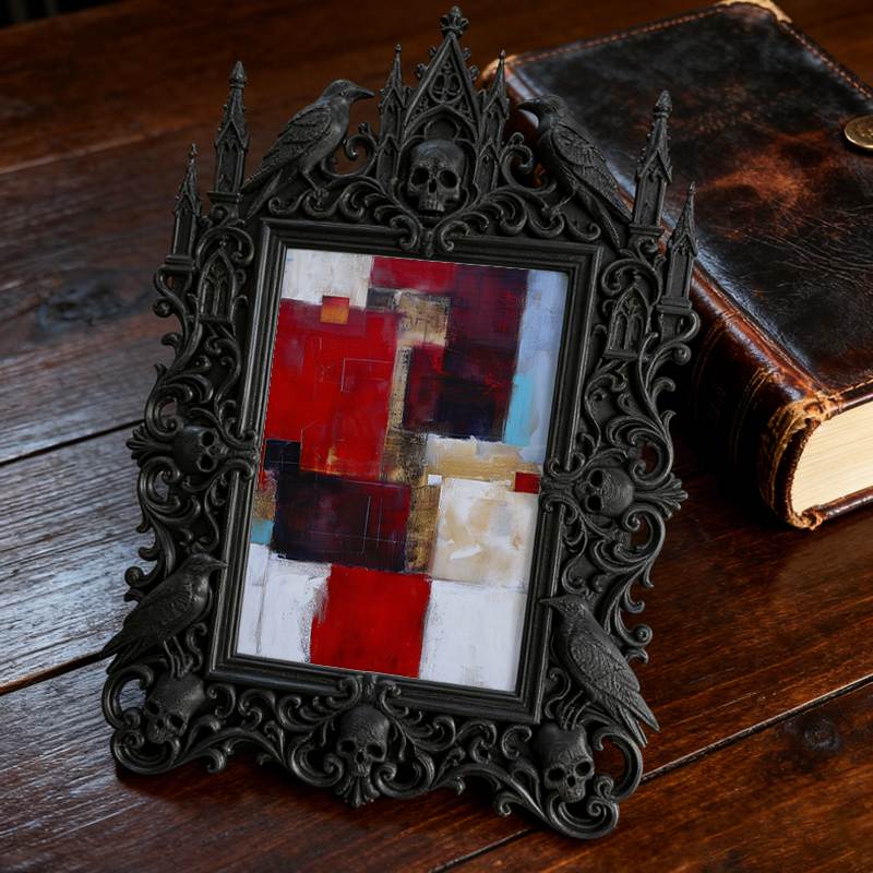 Insta-viral Gothic Dark-style Photo Frame | Gothic Eyelash Extension Training Studio Decor, Photo Ornament, Wall-mountable & Tabletop, High-