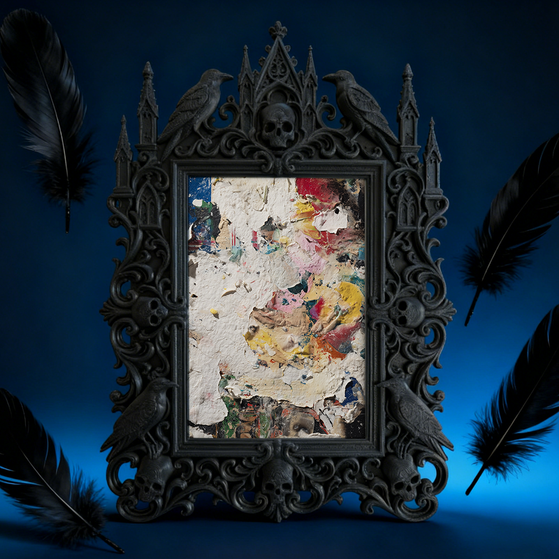 Edgy-top-pick Gothic Dark-style Photo Frame | Horror Movie Soundtrack CD Collection Shop Decor, Photo Ornament, Dual-use Display, Minimalist