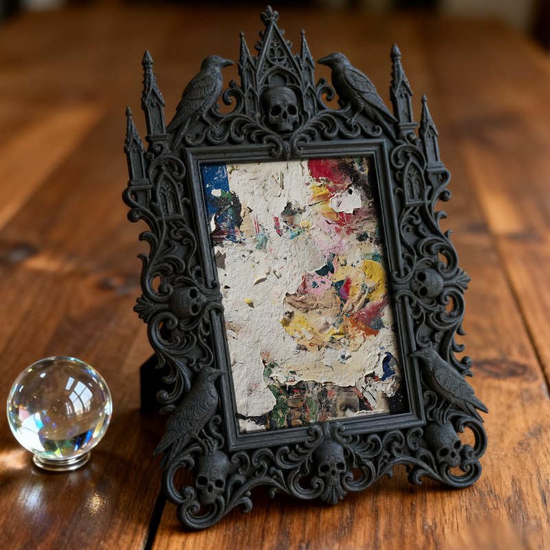 Edgy-top-pick Gothic Dark-style Photo Frame | Horror Movie Soundtrack CD Collection Shop Decor, Photo Ornament, Dual-use Display, Minimalist
