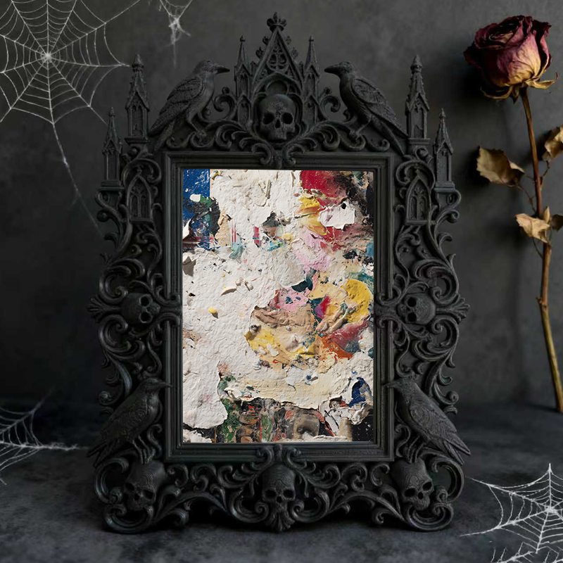 Edgy-top-pick Gothic Dark-style Photo Frame | Horror Movie Soundtrack CD Collection Shop Decor, Photo Ornament, Dual-use Display, Minimalist