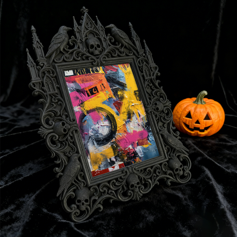 Hard-to-come-by Gothic Dark-style Photo Frame | Vampire Cosplay Contact Lens Shop Decor, Photo Ornament, Wall/Table Dual-use, Artistic Frame