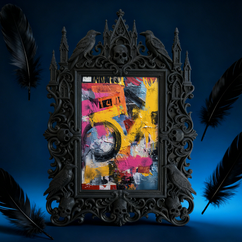 Hard-to-come-by Gothic Dark-style Photo Frame | Vampire Cosplay Contact Lens Shop Decor, Photo Ornament, Wall/Table Dual-use, Artistic Frame