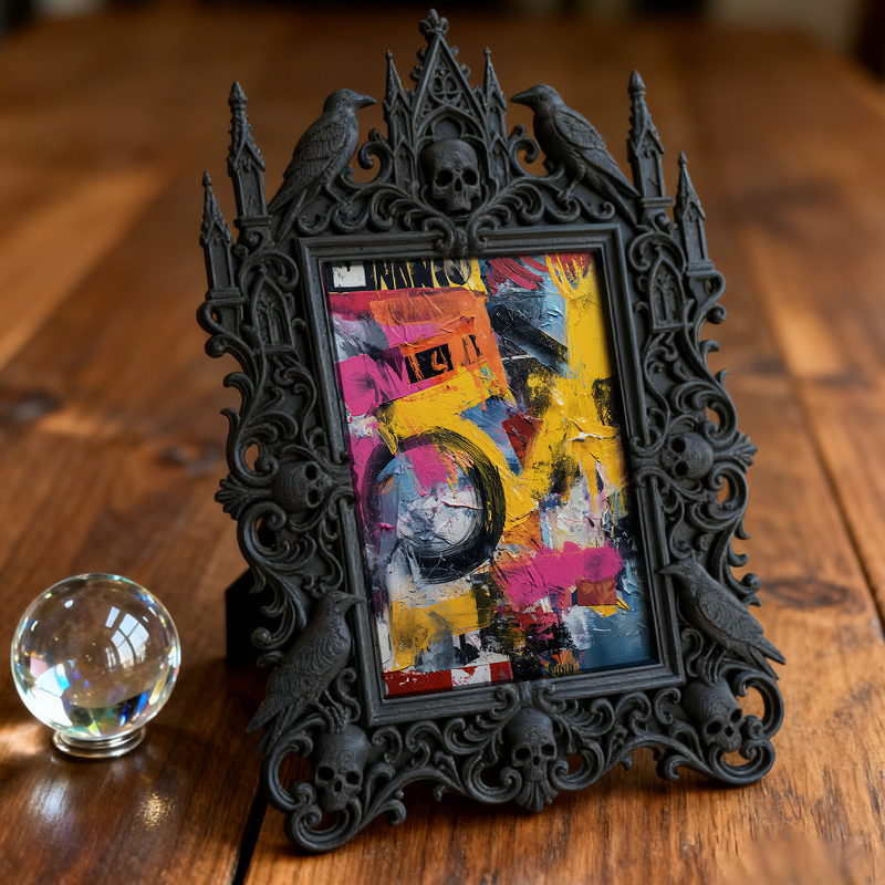 Hard-to-come-by Gothic Dark-style Photo Frame | Vampire Cosplay Contact Lens Shop Decor, Photo Ornament, Wall/Table Dual-use, Artistic Frame