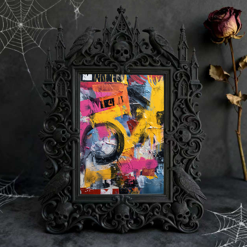 Hard-to-come-by Gothic Dark-style Photo Frame | Vampire Cosplay Contact Lens Shop Decor, Photo Ornament, Wall/Table Dual-use, Artistic Frame