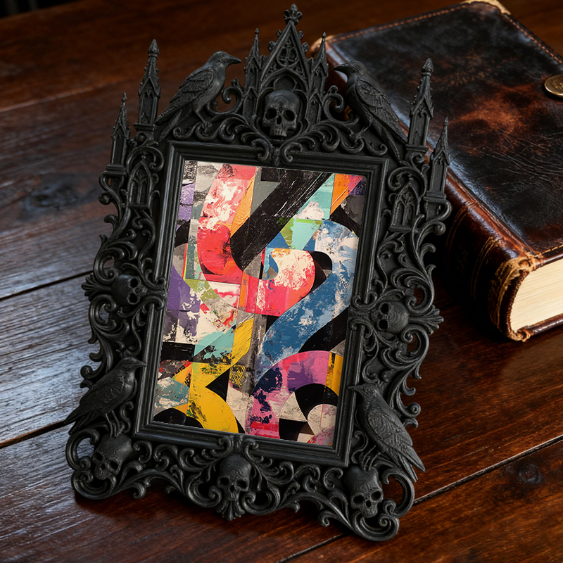 One-of-a-kind-vibe Gothic Dark-style Photo Frame | Witchy Herbal Infusion Bottle Shop Decor, Photo Ornament, Wall-mountable & Tabletop, Port