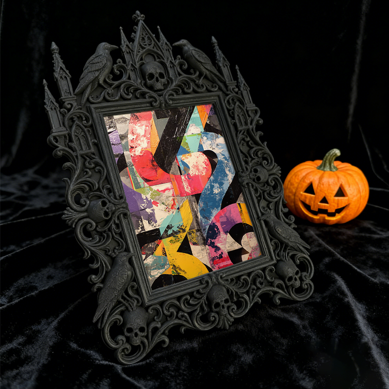 One-of-a-kind-vibe Gothic Dark-style Photo Frame | Witchy Herbal Infusion Bottle Shop Decor, Photo Ornament, Wall-mountable & Tabletop, Port
