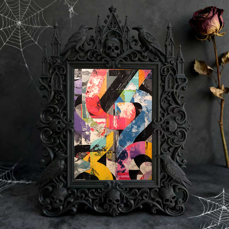 One-of-a-kind-vibe Gothic Dark-style Photo Frame | Witchy Herbal Infusion Bottle Shop Decor, Photo Ornament, Wall-mountable & Tabletop, Port