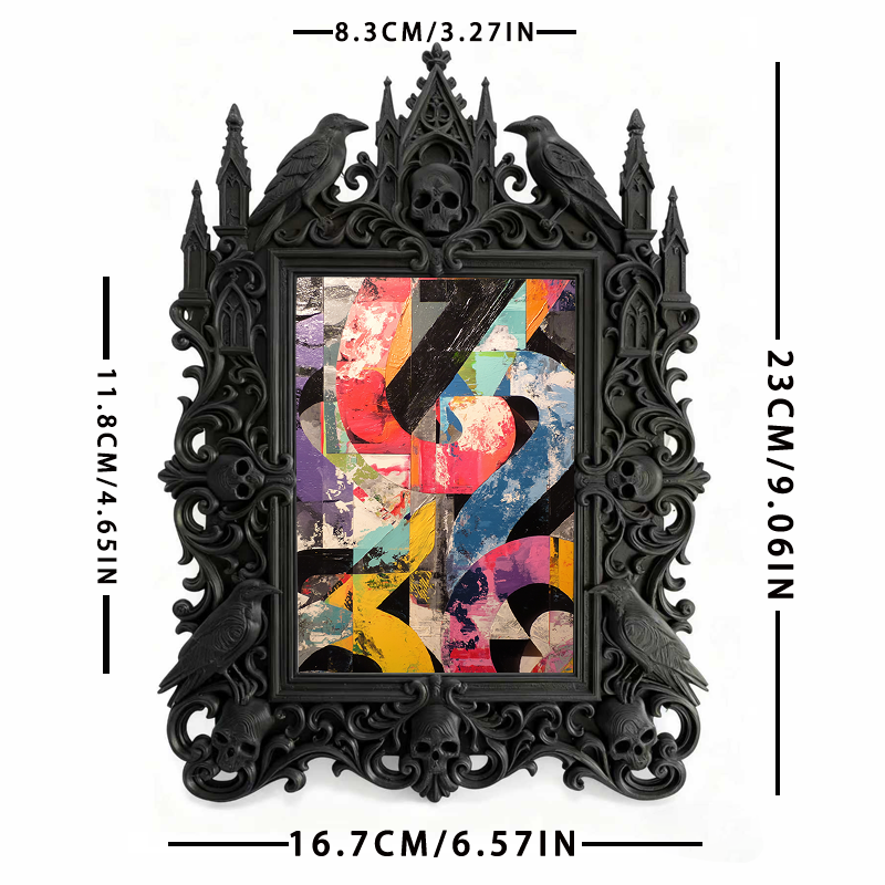 One-of-a-kind-vibe Gothic Dark-style Photo Frame | Witchy Herbal Infusion Bottle Shop Decor, Photo Ornament, Wall-mountable & Tabletop, Port
