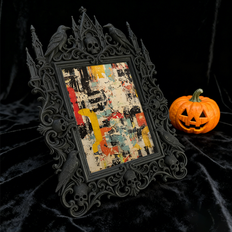 Sturdy-durable Gothic Dark-style Photo Frame | Gothic Custom Leather Wallet Workshop Decor, Photo Ornament, Dual-use Display, Wear-resistant