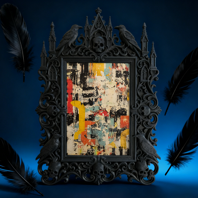 Sturdy-durable Gothic Dark-style Photo Frame | Gothic Custom Leather Wallet Workshop Decor, Photo Ornament, Dual-use Display, Wear-resistant