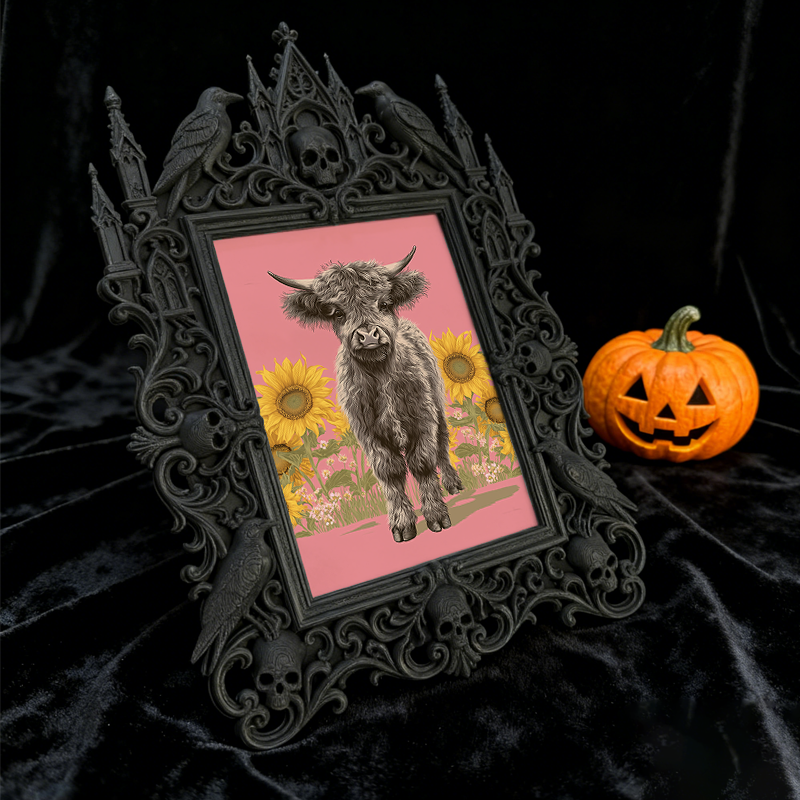 Elegant-spooky-vibe Gothic Dark-style Photo Frame | Paranormal Themed Book Signing Shop Decor, Photo Ornament, Wall-mountable & Tabletop, El