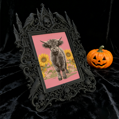 Elegant-spooky-vibe Gothic Dark-style Photo Frame | Paranormal Themed Book Signing Shop Decor, Photo Ornament, Wall-mountable & Tabletop, El