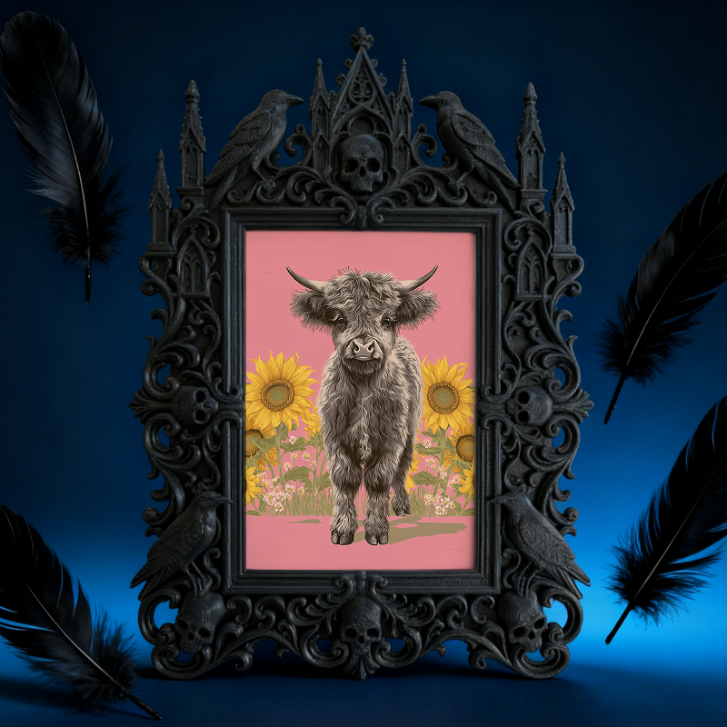 Elegant-spooky-vibe Gothic Dark-style Photo Frame | Paranormal Themed Book Signing Shop Decor, Photo Ornament, Wall-mountable & Tabletop, El
