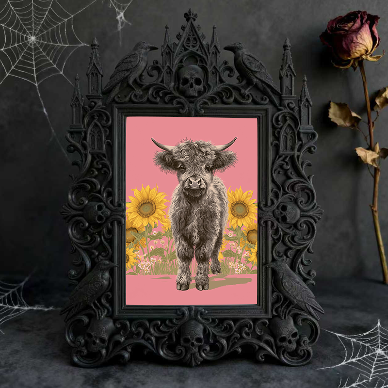 Elegant-spooky-vibe Gothic Dark-style Photo Frame | Paranormal Themed Book Signing Shop Decor, Photo Ornament, Wall-mountable & Tabletop, El