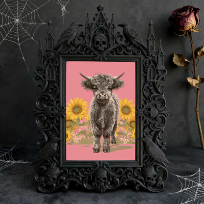 Elegant-spooky-vibe Gothic Dark-style Photo Frame | Paranormal Themed Book Signing Shop Decor, Photo Ornament, Wall-mountable & Tabletop, El